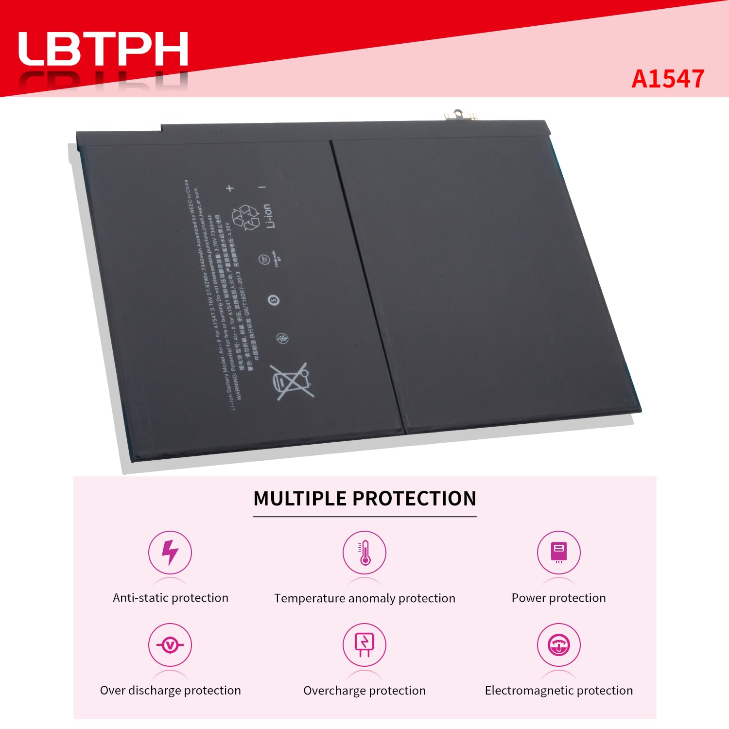 Amazon.com: LBTPH Li-Polymer A1547 Tablet Battery Compatible with